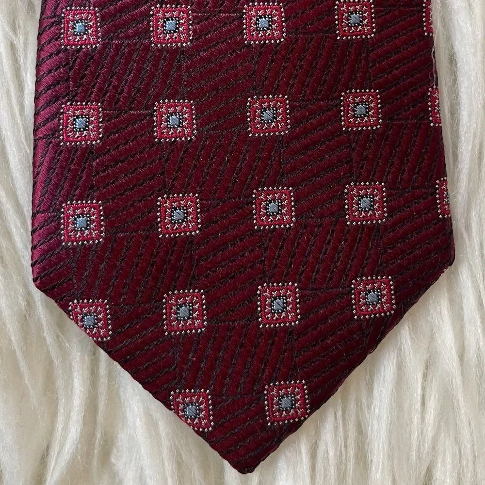 Jos. A. Bank Reserve Dark Red Patterned tie Long 100% Silk